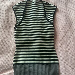 Caché Black and White Striped Tank Top